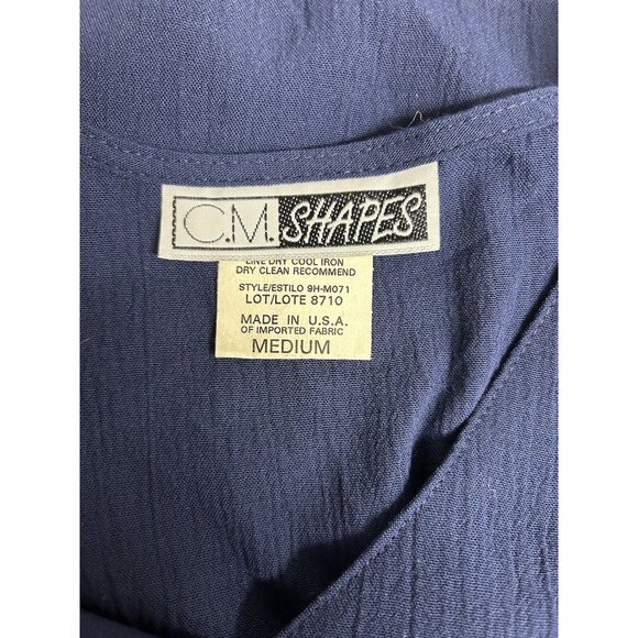 VTG CM Shapes Floral Colorful Button Shoulder Pad Short Sleeve Tunic Blouse M - Picture 3 of 9